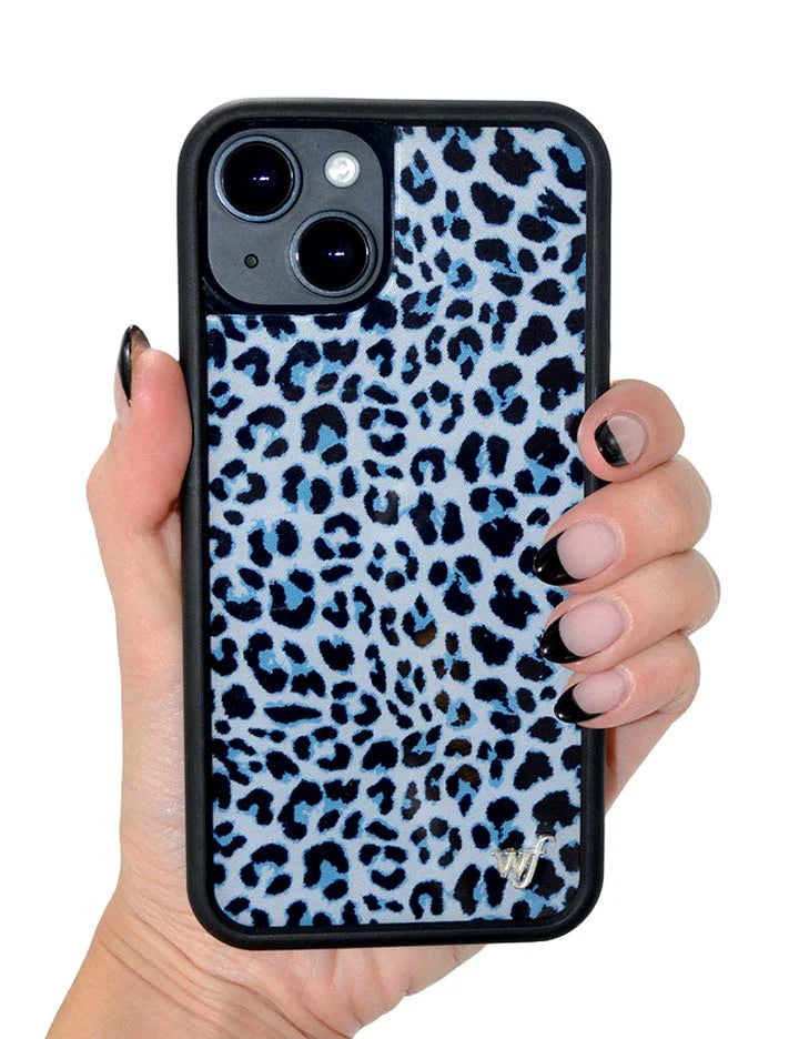 Blue leopard print phone case (Blue Meow)