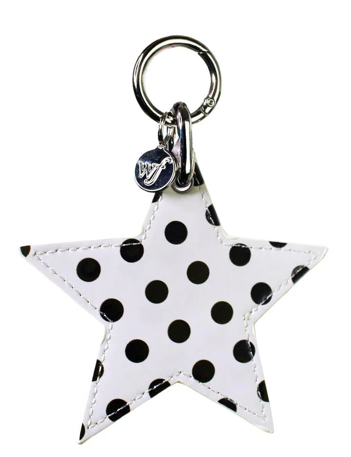 Polka Dot Star Charm | White and Black