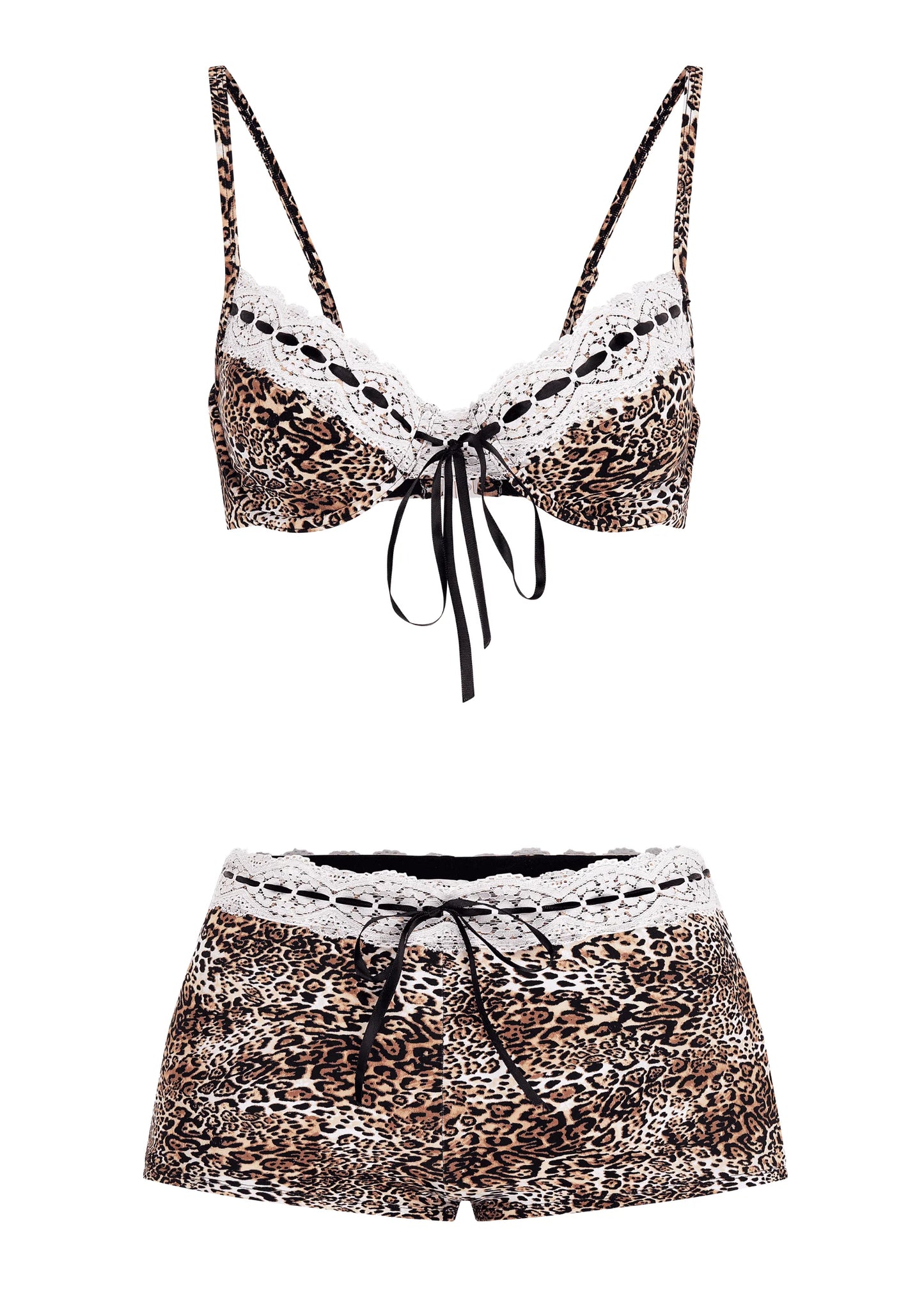 LINGERIE BIKINI ET SHORT BOOTY À IMPRIMÉ LÉOPARD