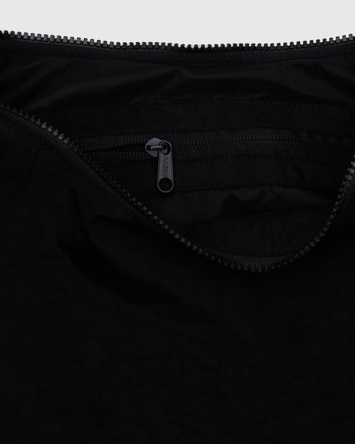 Medium Nylon Crescent Bag Black