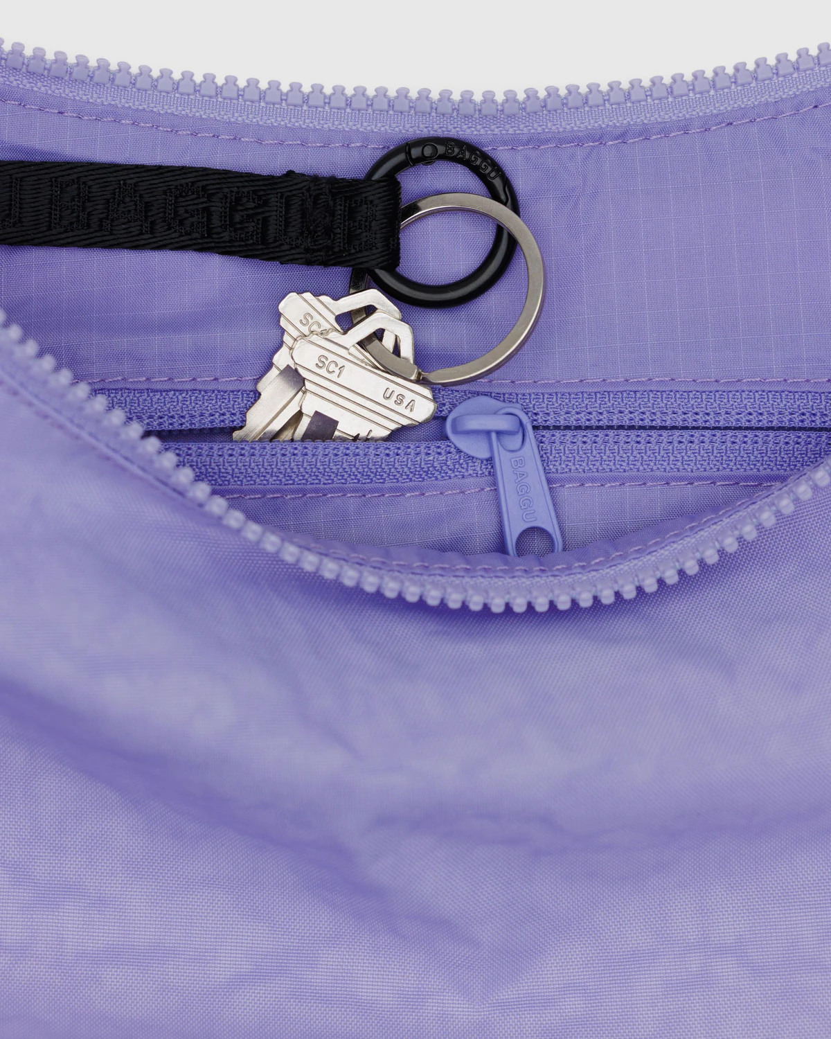 Medium Nylon Crescent Bag Wisteria