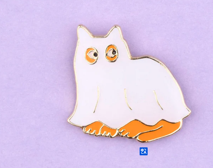 Ghost Cat Pin