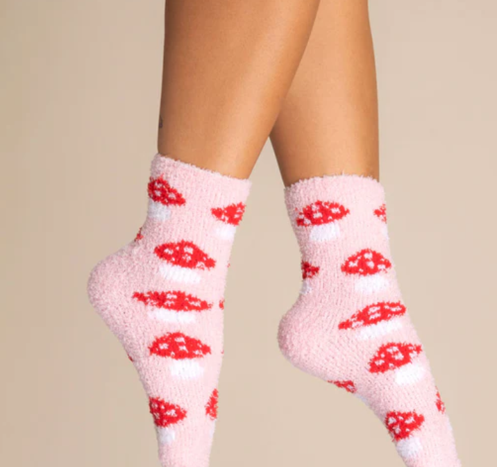 Mushroom Fuzzy Socks