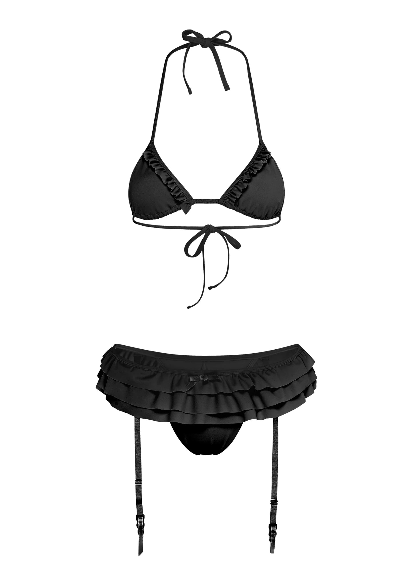 GARTER BIKINI IN BLACK