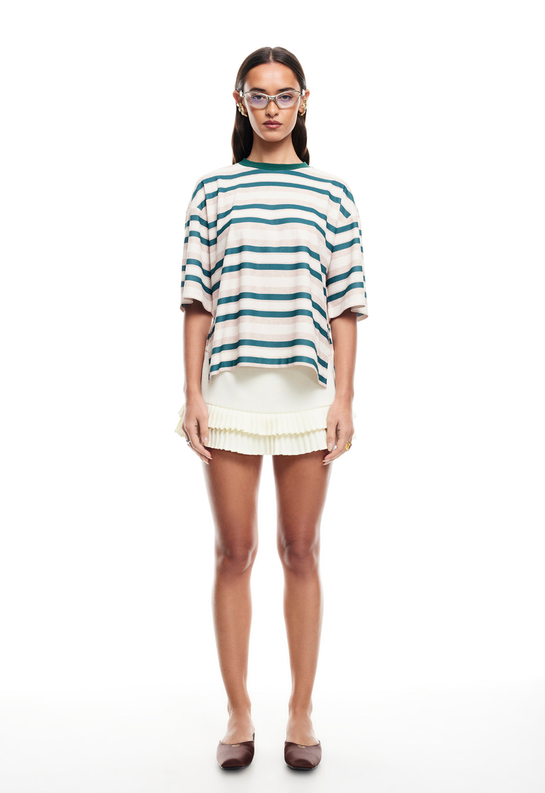 DOUBLE RUFFLE MINI SKORT SOFT LEMON