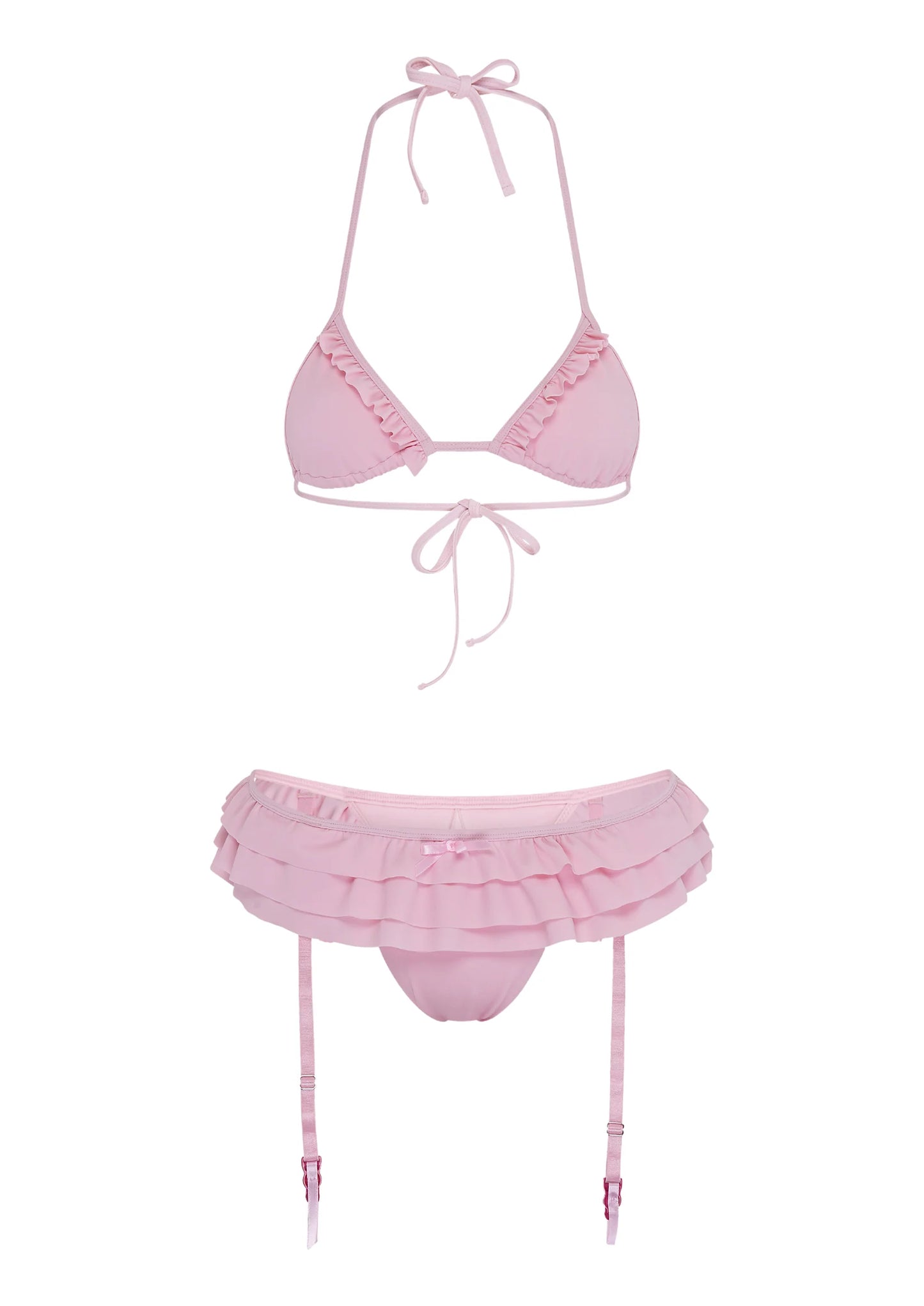 BIKINI À JARRETELLES EN ROSE