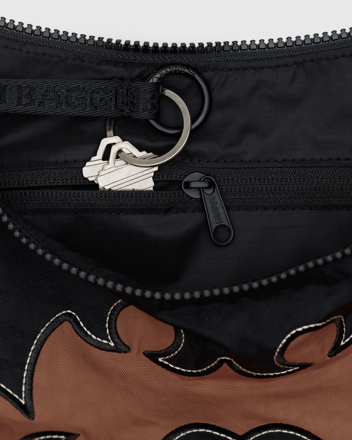 Medium Nylon Crescent Bag Western Appliqué