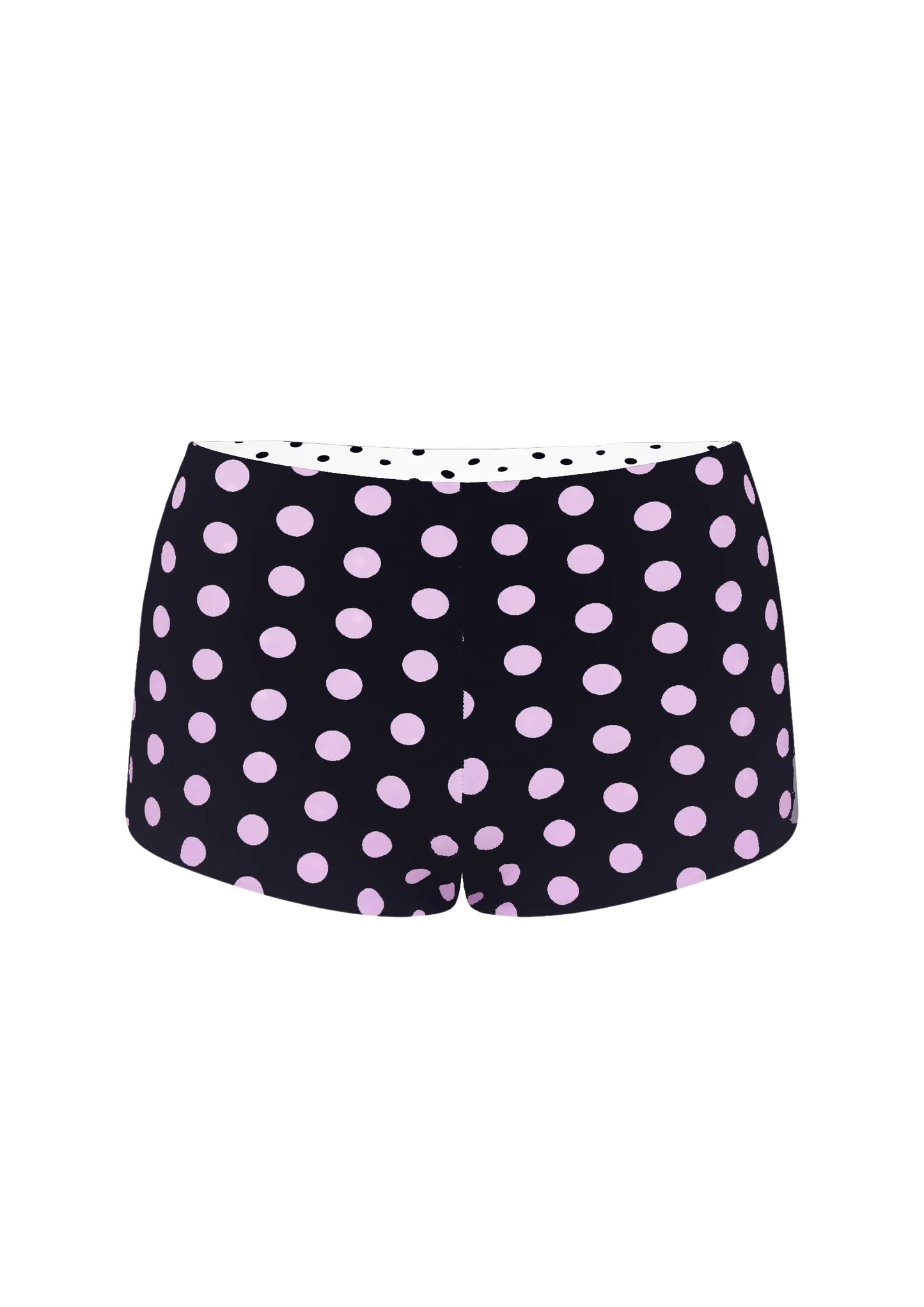 SHORT À POLKA BOOTY EN INVERSE NOIR ET BLANC