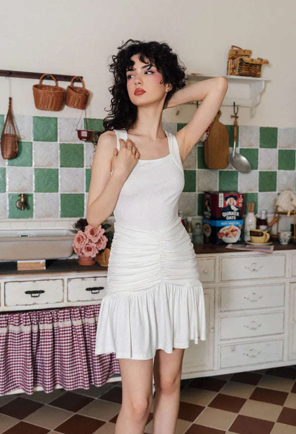 White Tank Top Mini Dress
