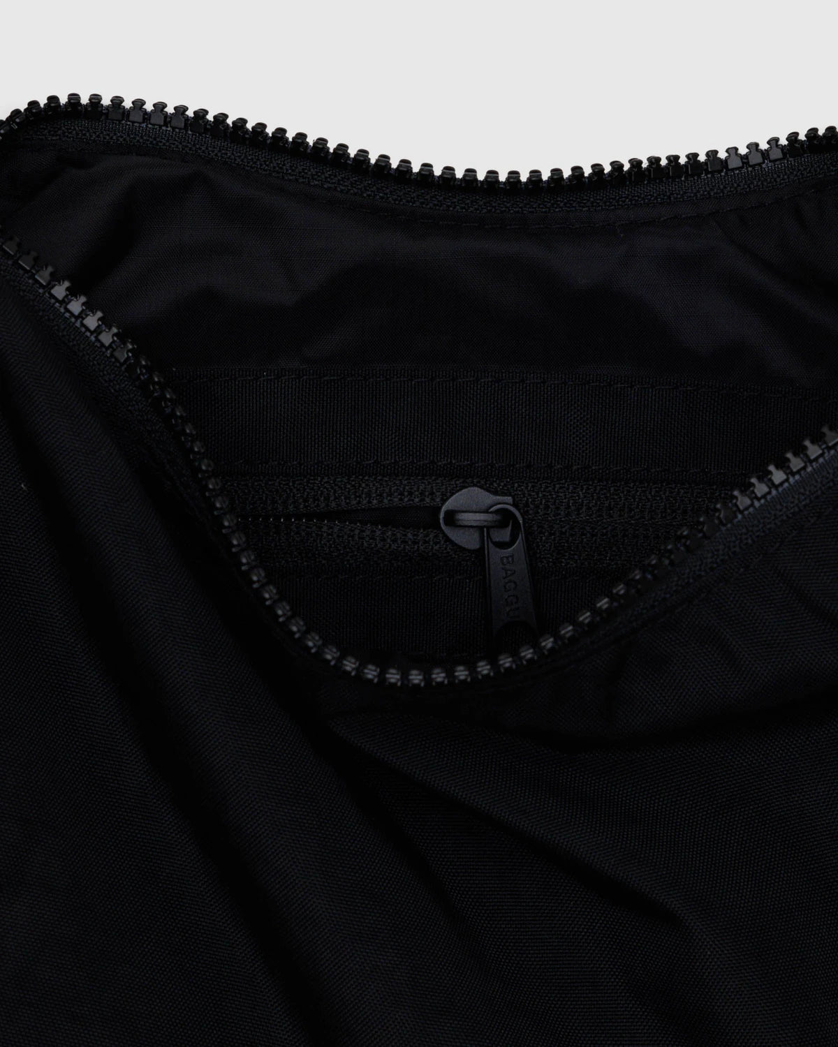 Small Nylon Crescent Bag Black