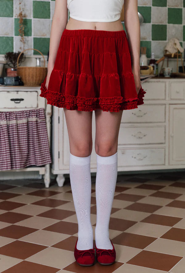 Red Velvet Mini Skort