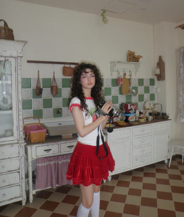 Red Velvet Mini Skort