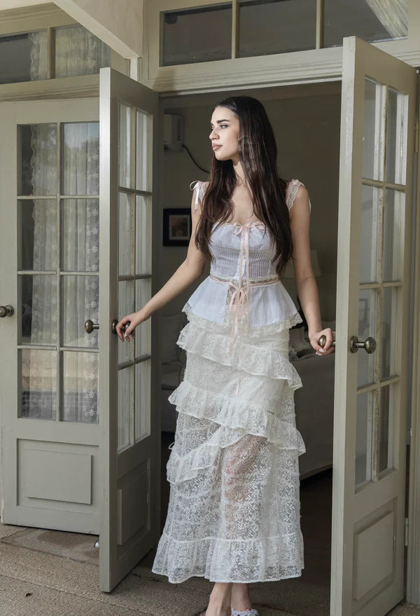 Folklore Lace Midi Skirt