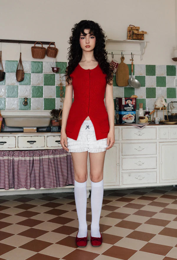 Tomato Red Knit Vest