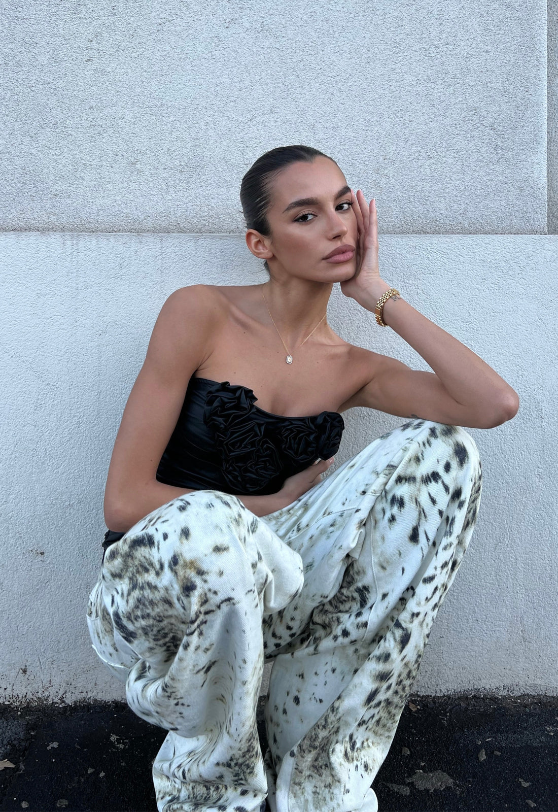 HORSESHOE JEAN SNOW LEOPARD