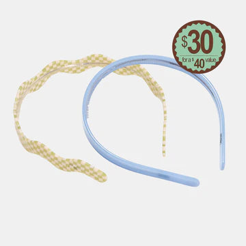 Classic Headband in Olive Check