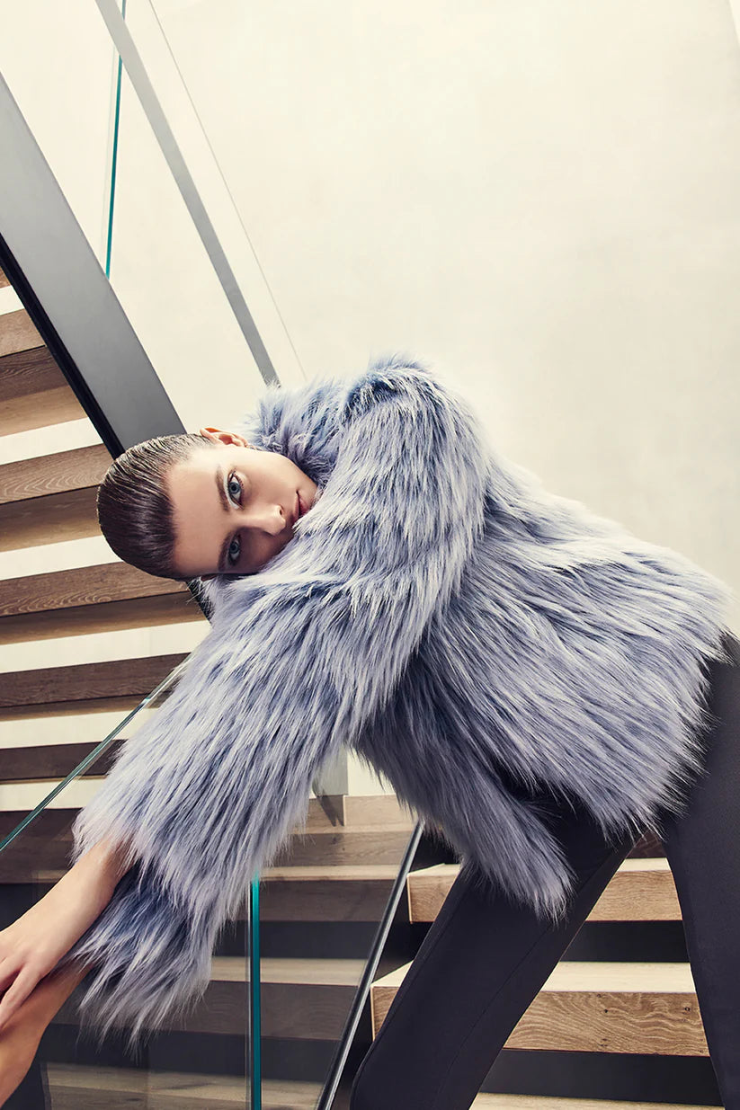 Veste Fur Delish (bleu pastel)