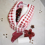 Gingham Pouch in Cherry Kiss