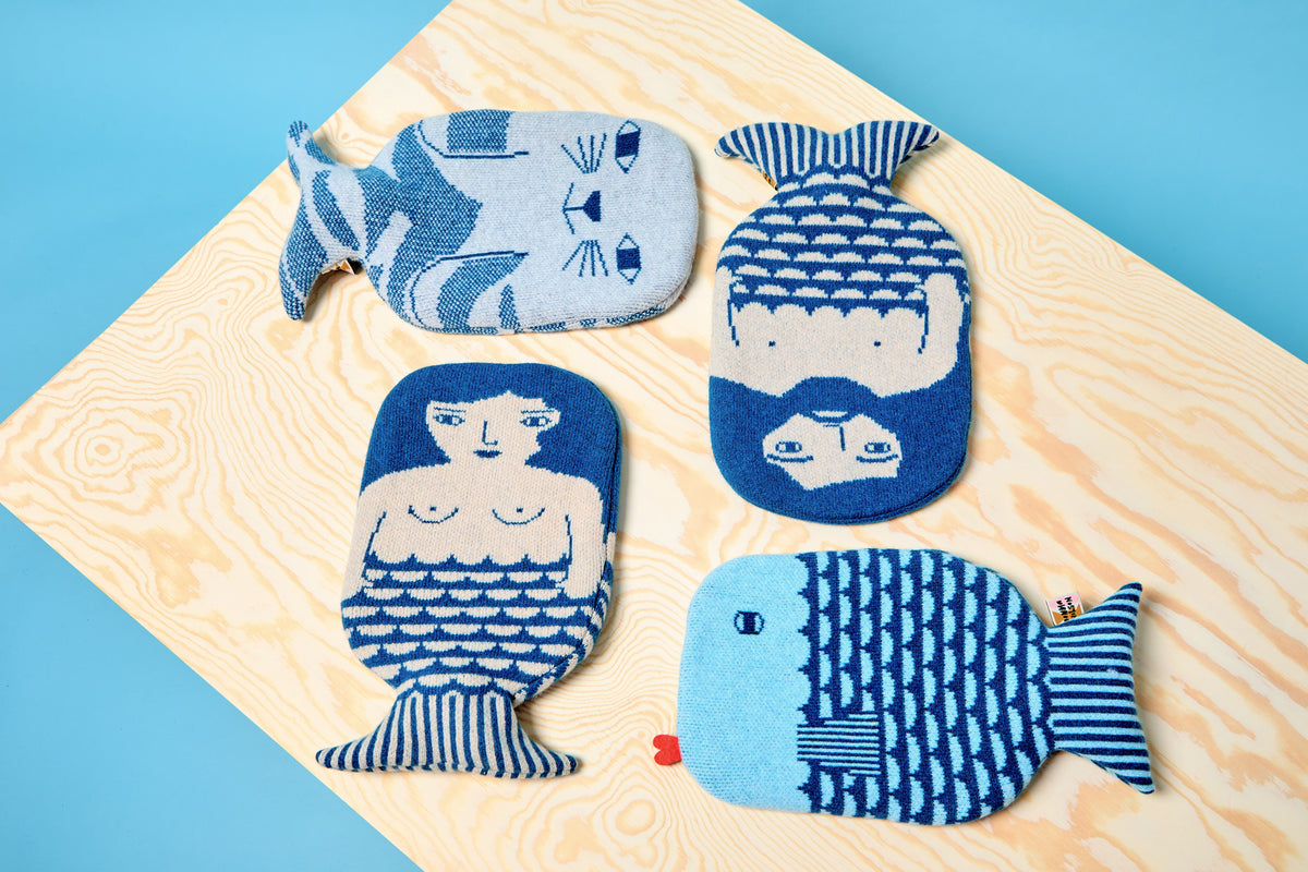 Finn Hot Water Bottle - Blue