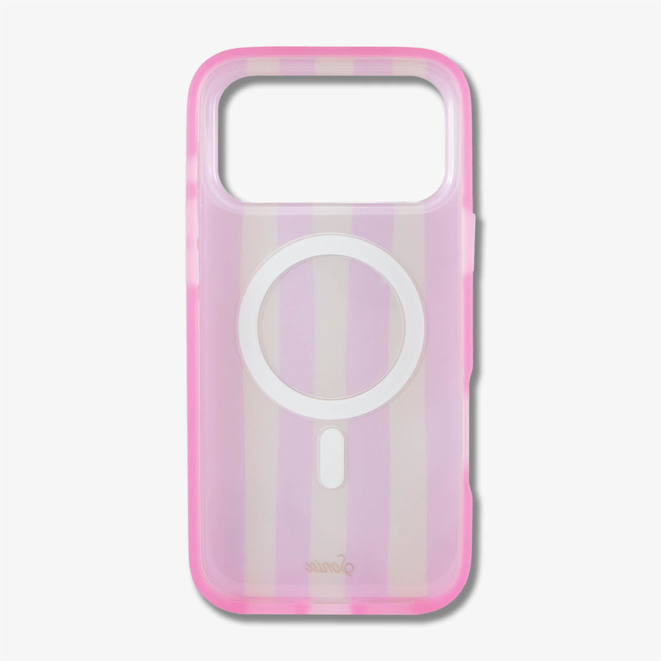 Jelly Stripe MagSafe® Compatible iPhone Case - Pink / Cream