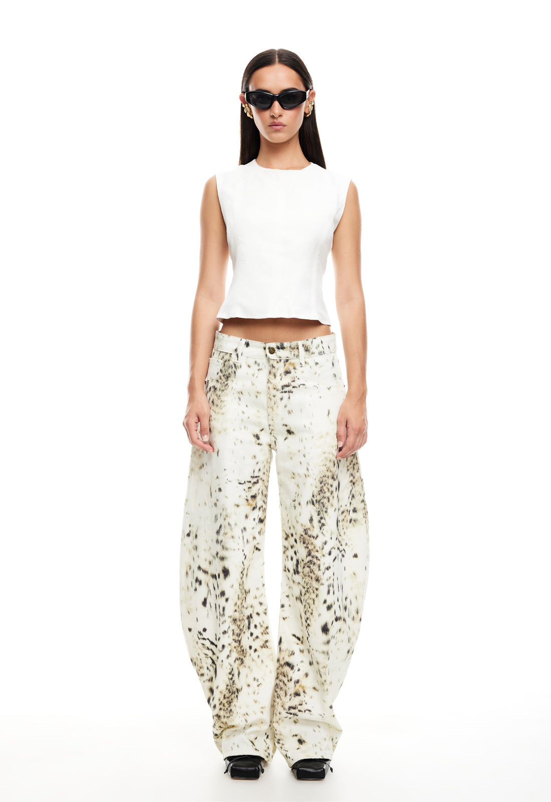 HORSESHOE JEAN SNOW LEOPARD