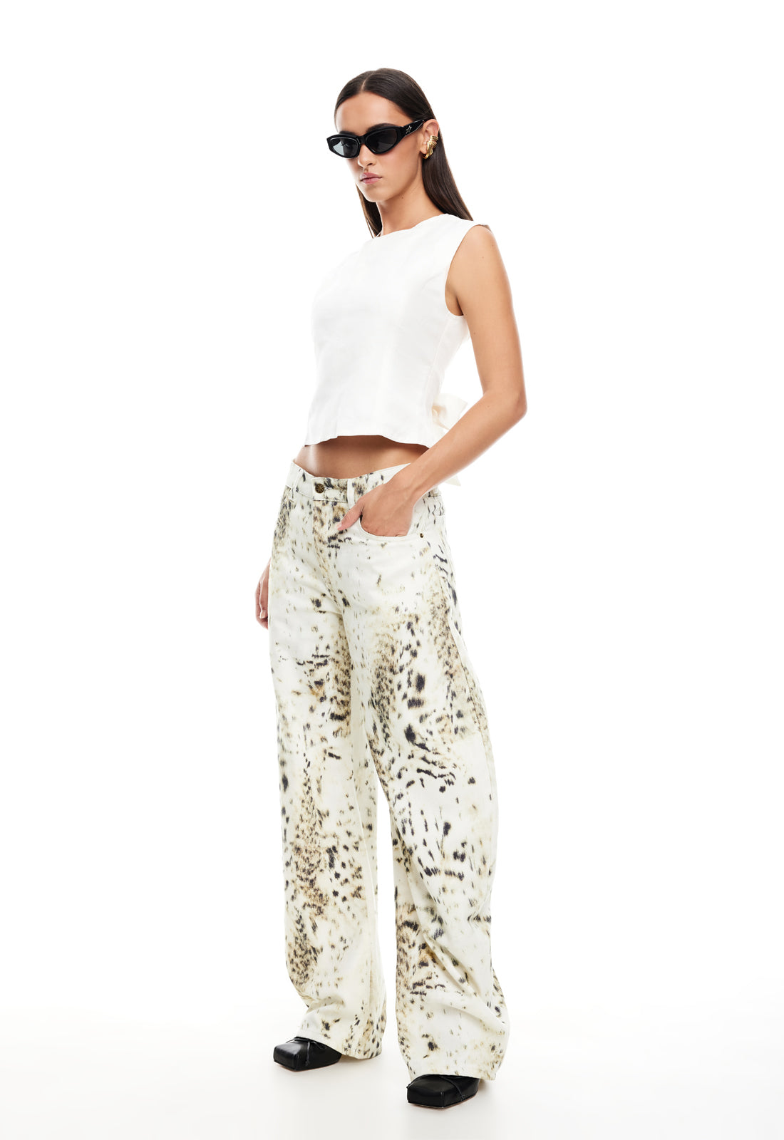 HORSESHOE JEAN SNOW LEOPARD