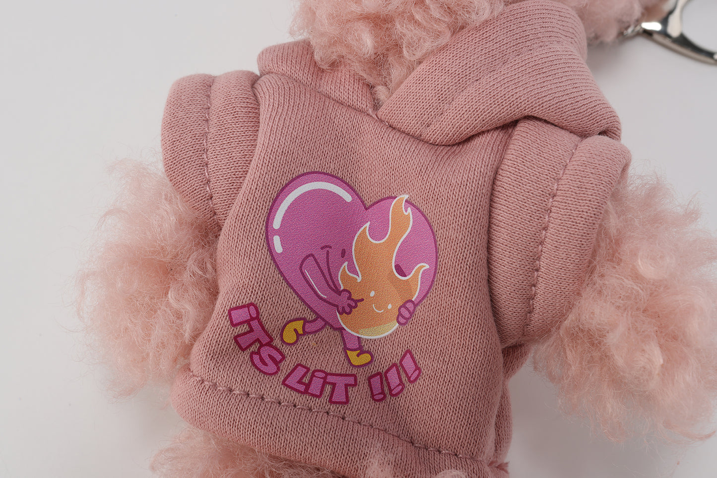 SFSG Pink scribbled puppy wearing a sweatshirt