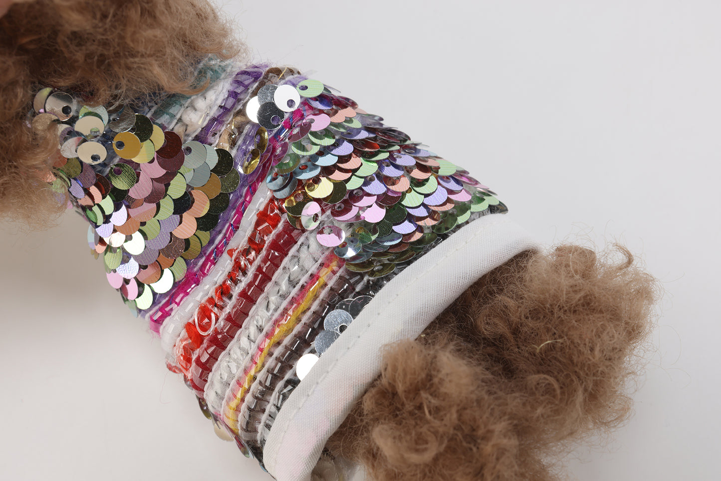 Chiot SFSG Brown Screbble en robe brillante de vacances
