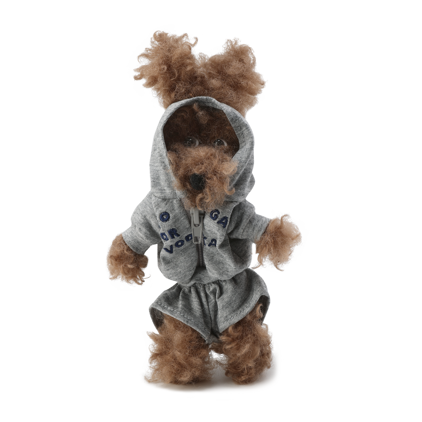Chiot scribble marron SFSG en vêtements de yoga gris