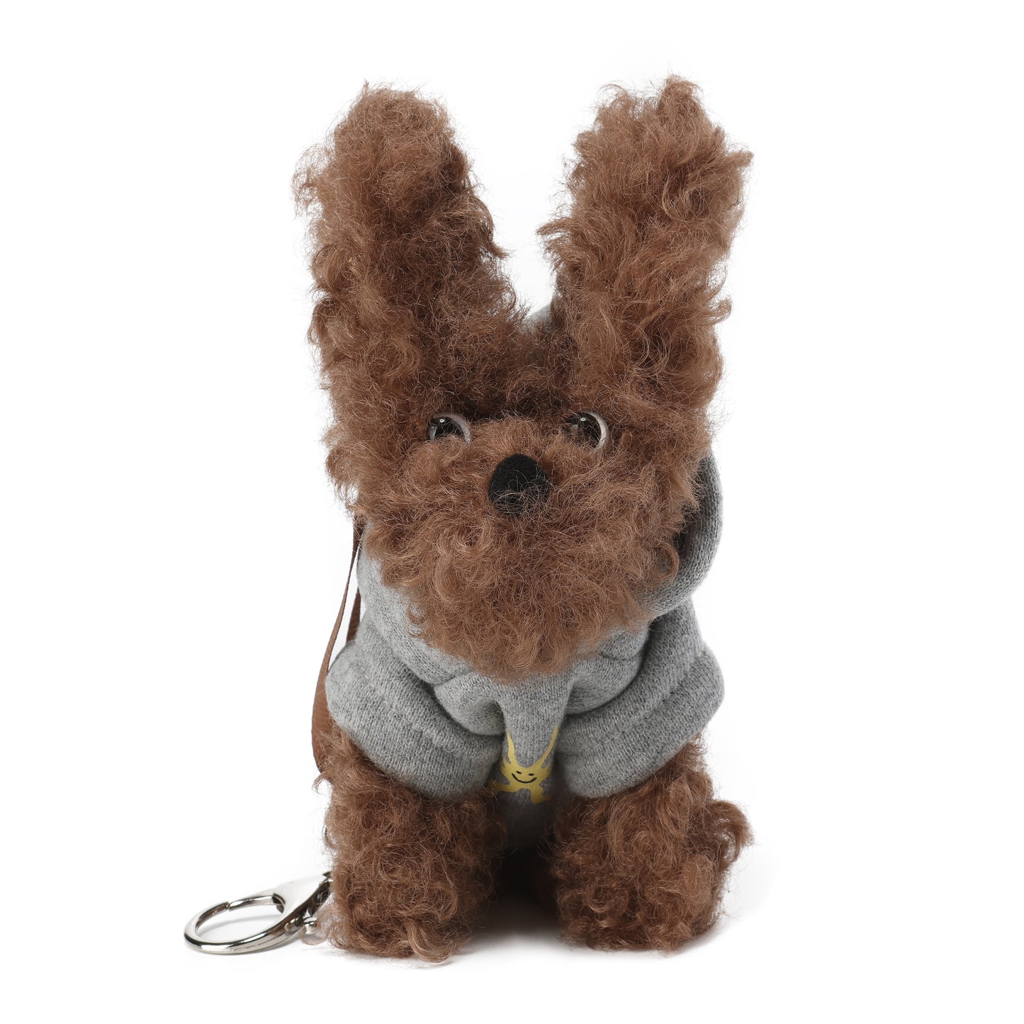 Sweat à capuche gris SFSG avec un chiot griffonné marron