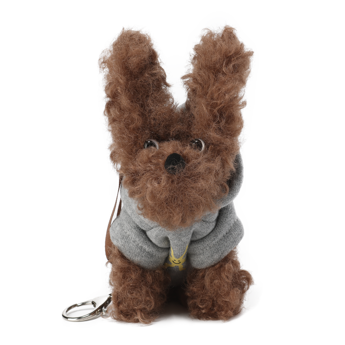 Sweat à capuche gris SFSG avec un chiot griffonné marron