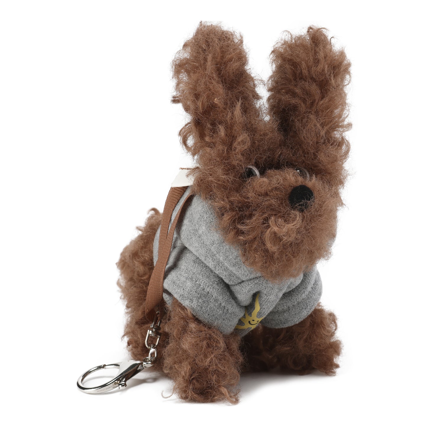 Sweat à capuche gris SFSG avec un chiot griffonné marron