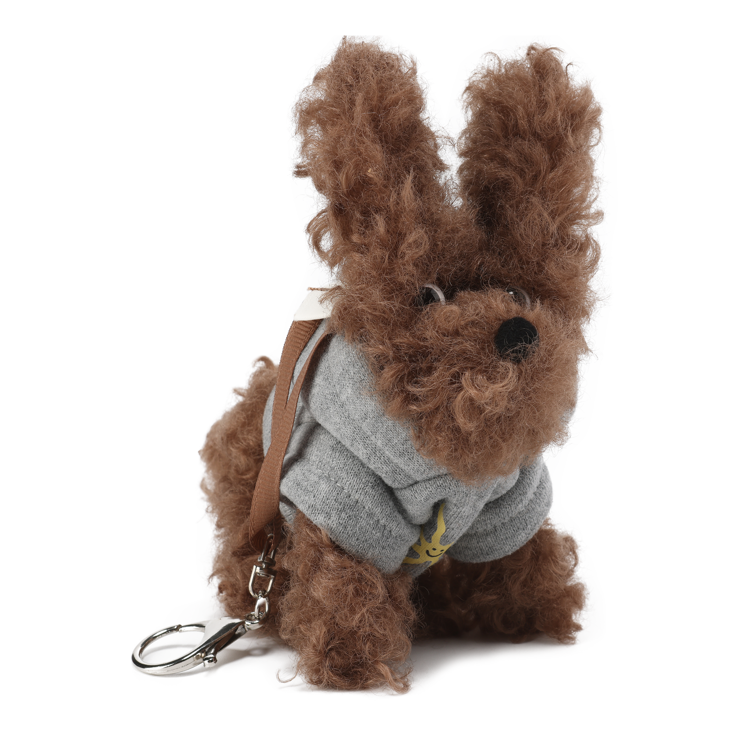 Sweat à capuche gris SFSG avec un chiot griffonné marron