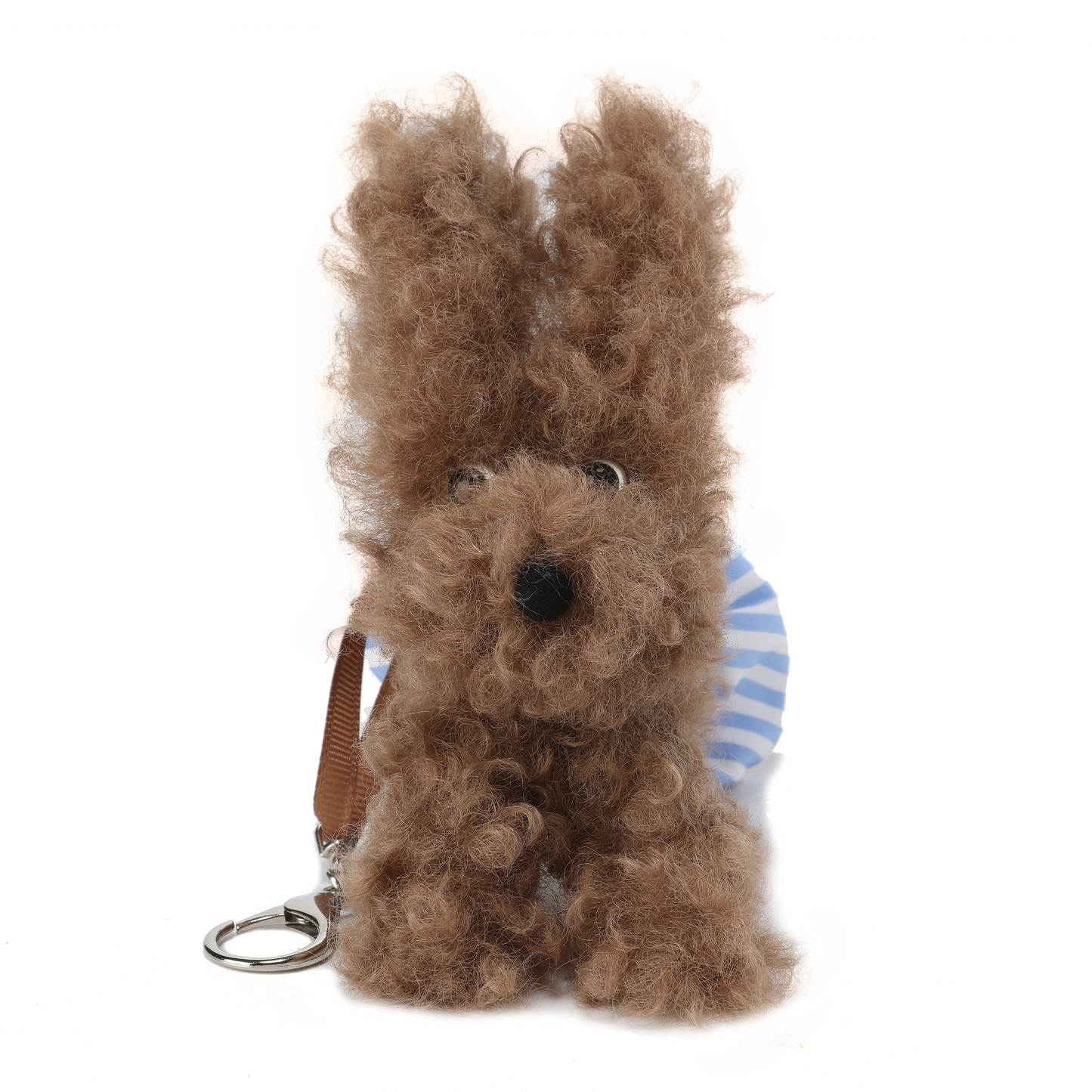 Chiot SFSG Brown Scribbled en jupe rayée bleue
