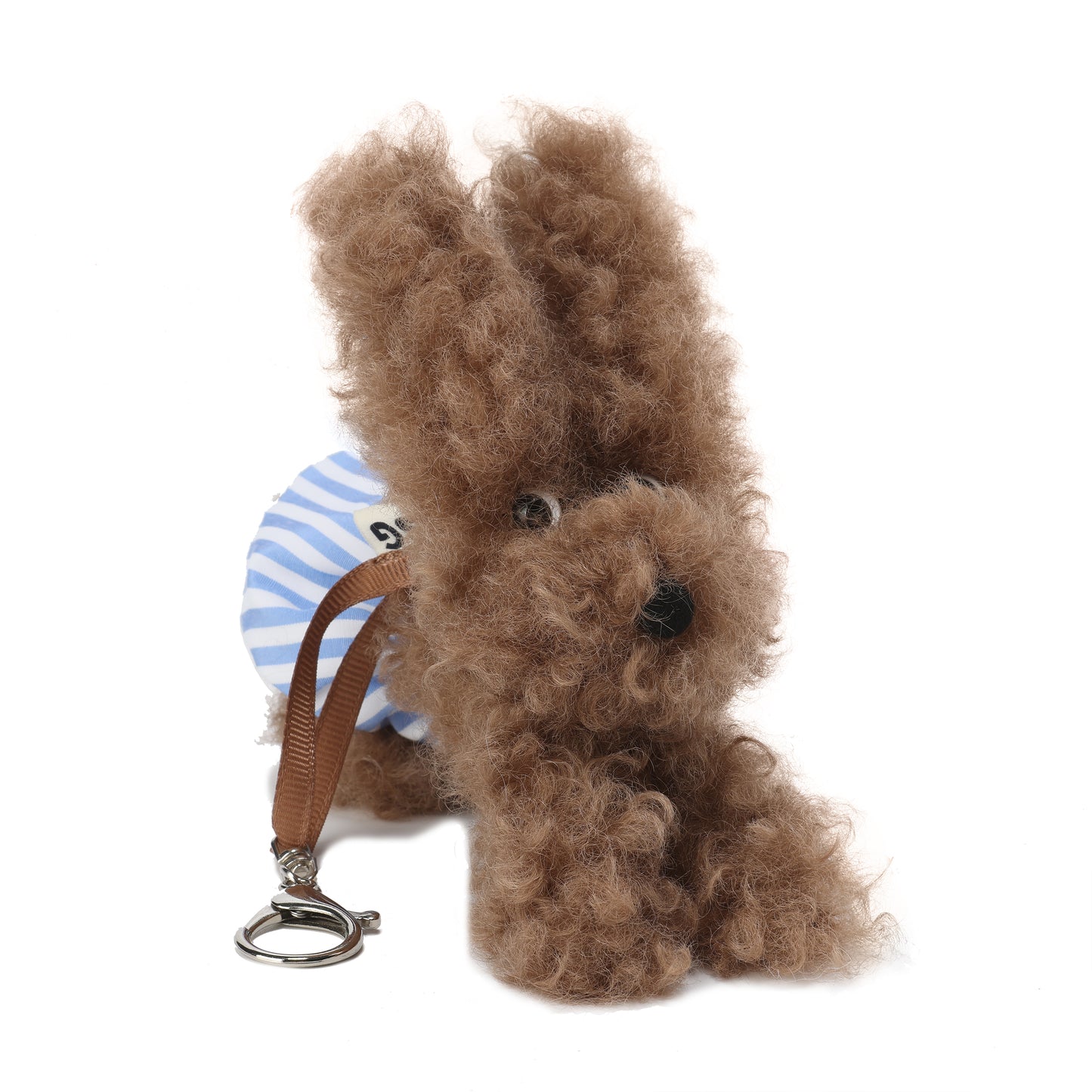 Chiot SFSG Brown Scribbled en jupe rayée bleue