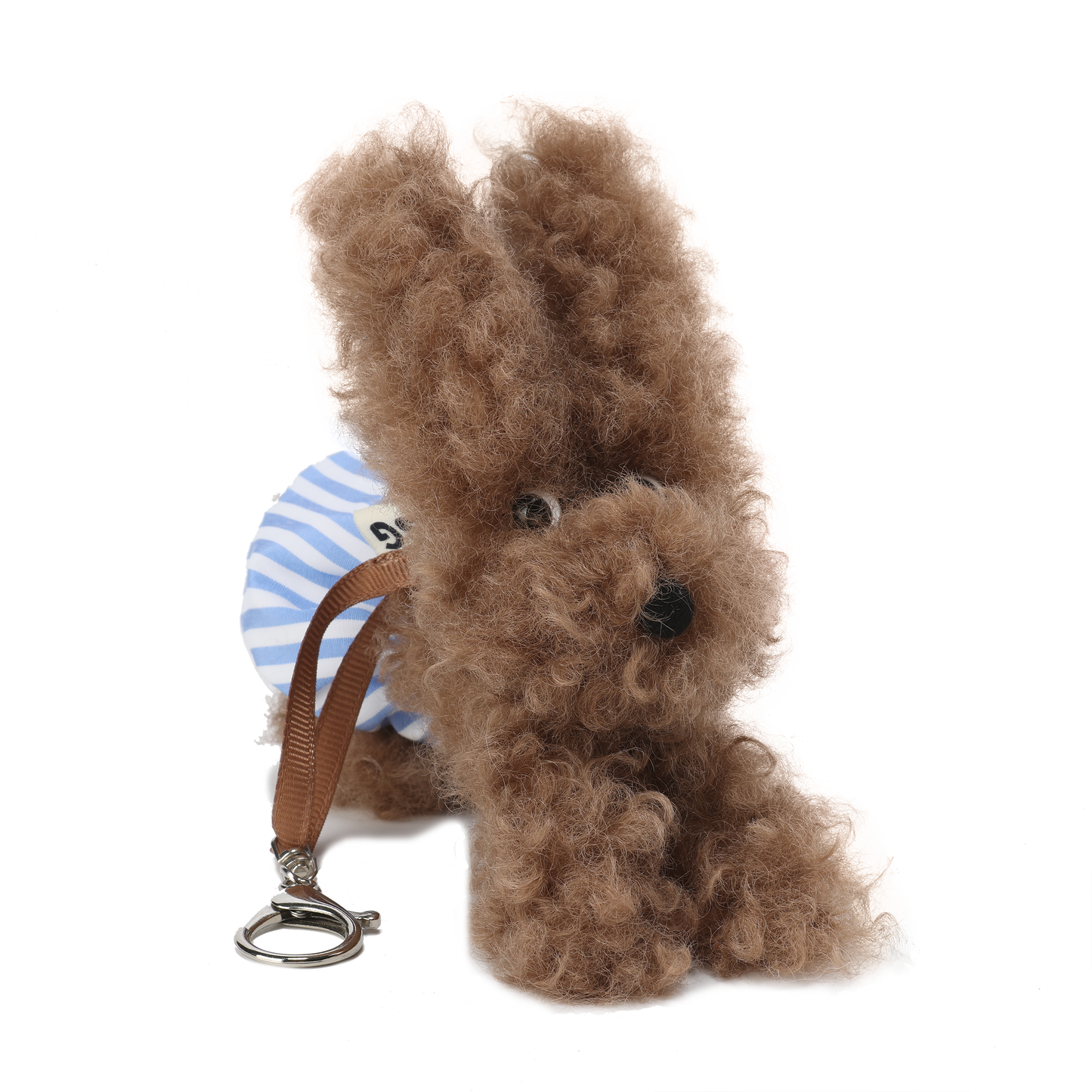 Chiot SFSG Brown Scribbled en jupe rayée bleue