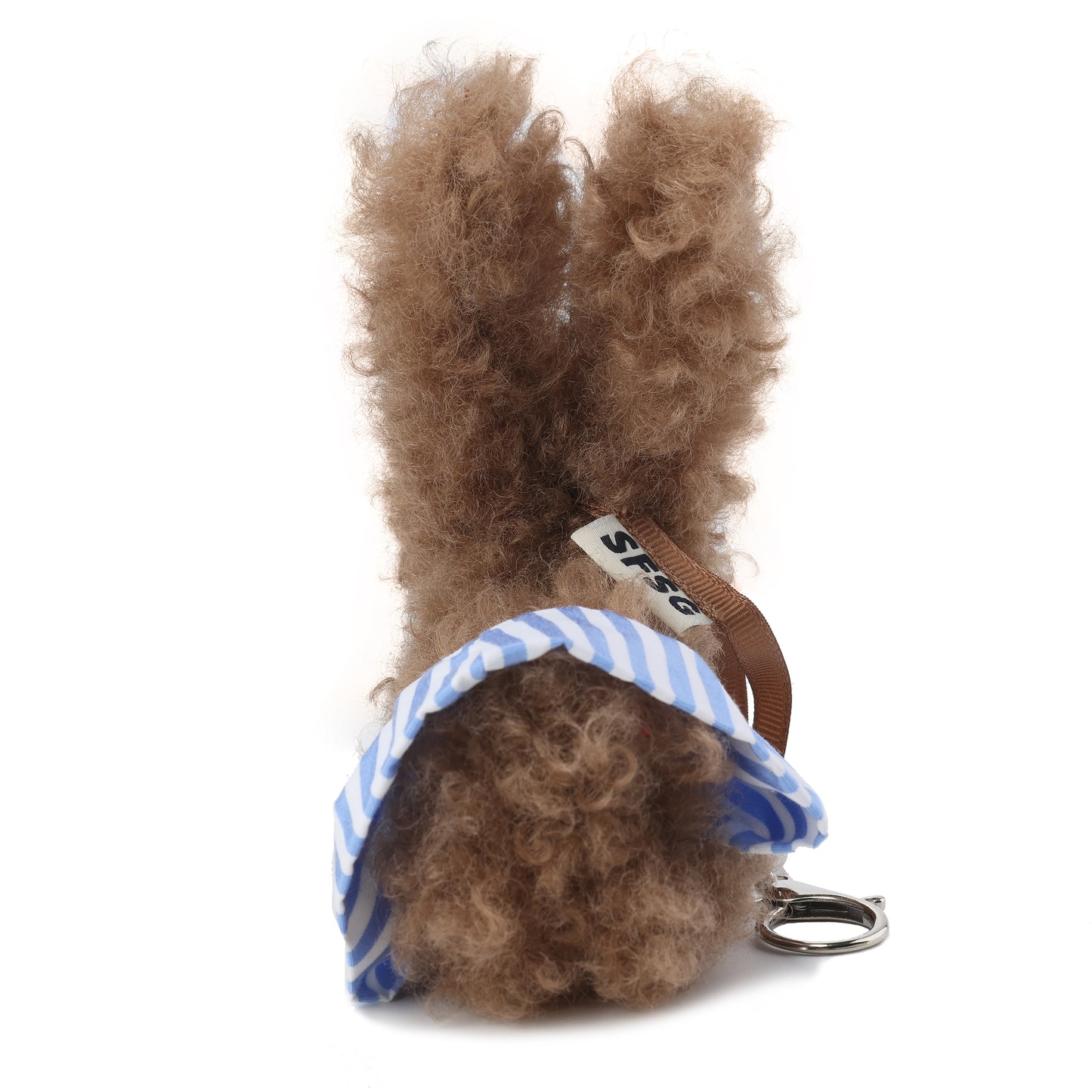 Chiot SFSG Brown Scribbled en jupe rayée bleue