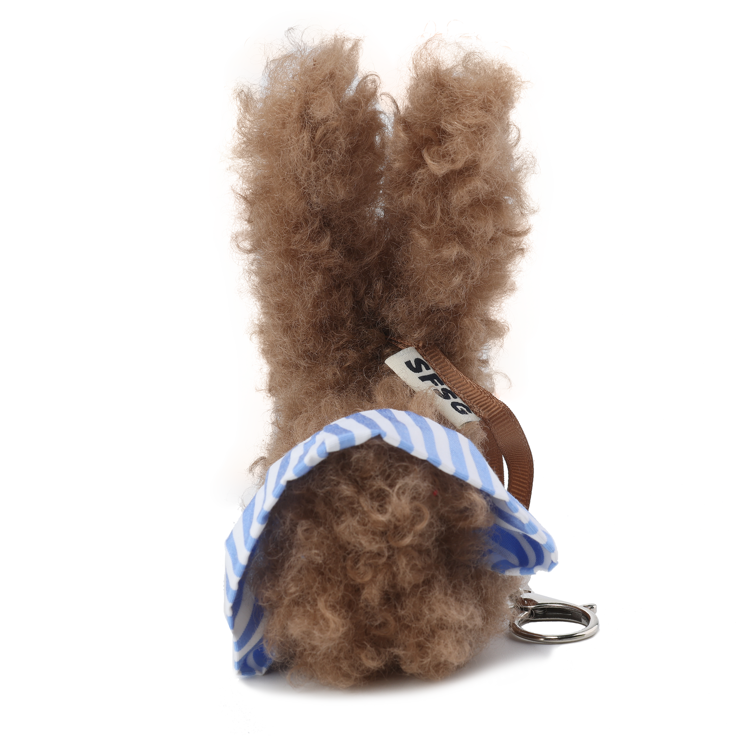 Chiot SFSG Brown Scribbled en jupe rayée bleue