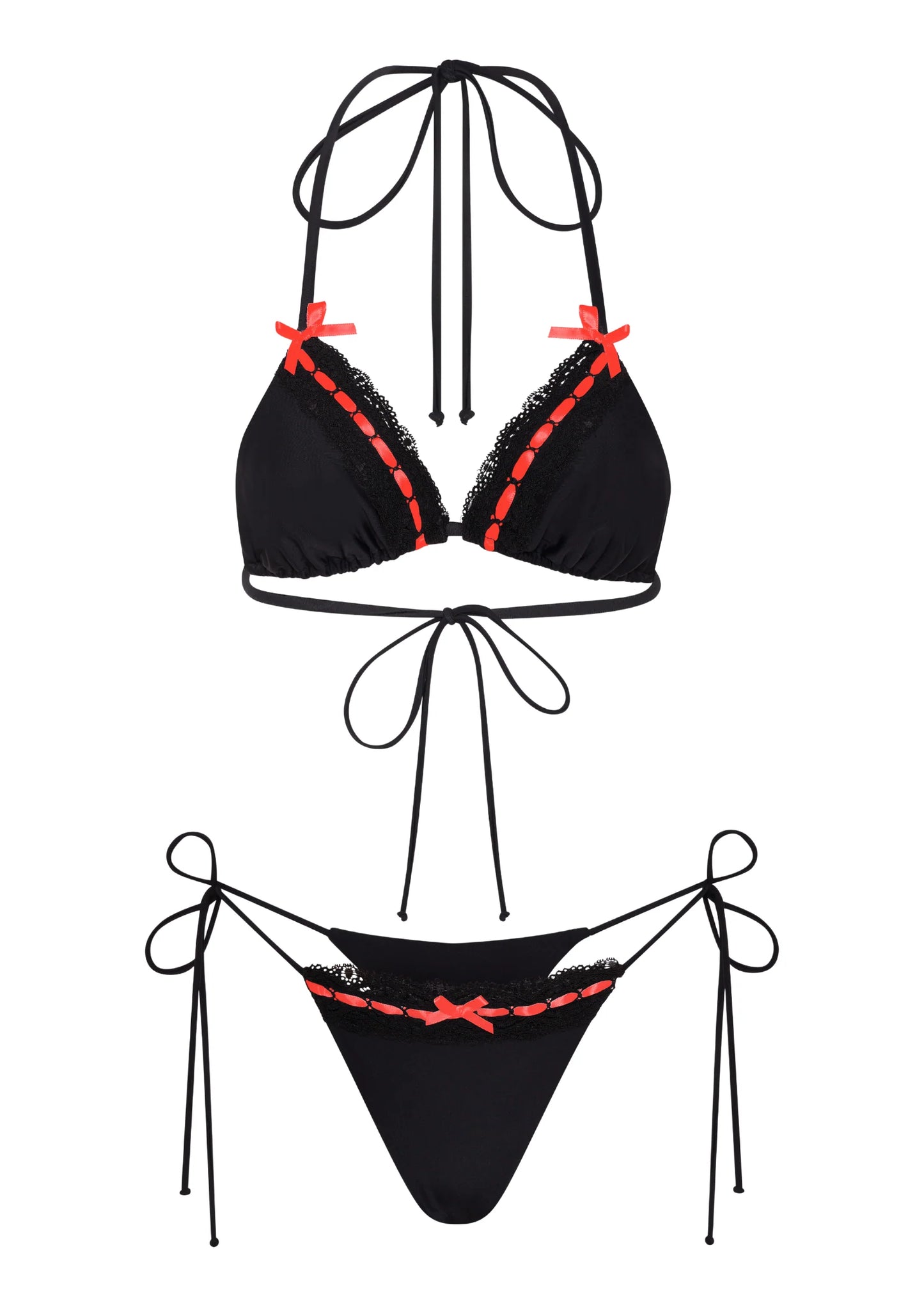 LINGERIE BIKINI IN BLACK & RED