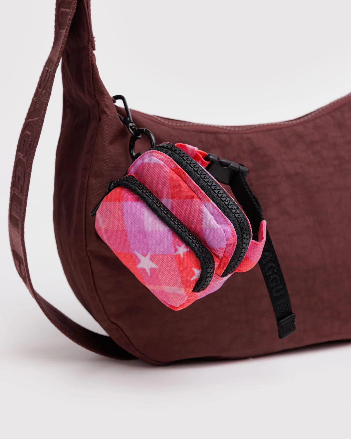 Fanny Pack Charm Pink Star Plaid
