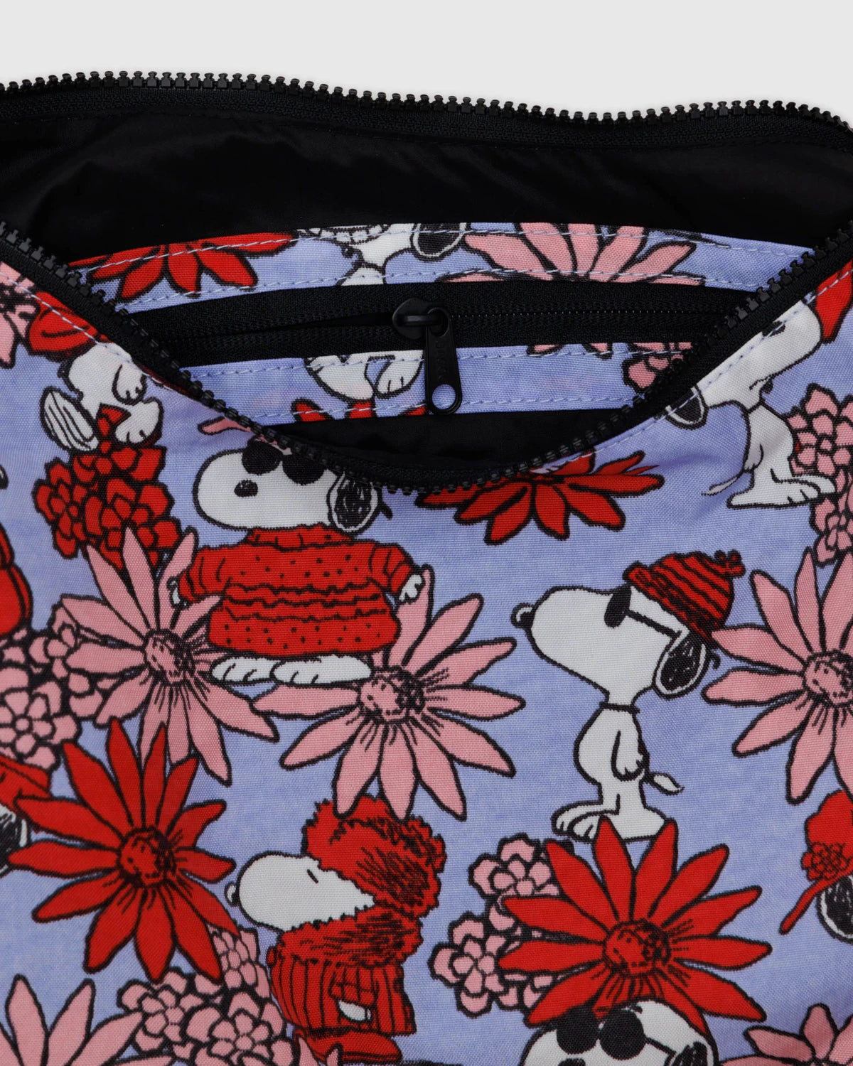 Medium Nylon Crescent Bag Floral Snoopy
