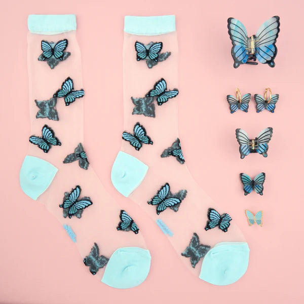 Blue Butterfly Mini Hair Claw
