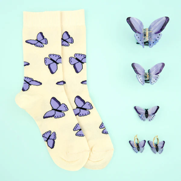 Purple Butterfly Mini Hair Claw