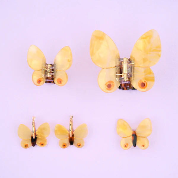 Yellow Butterfly Hair Clip
