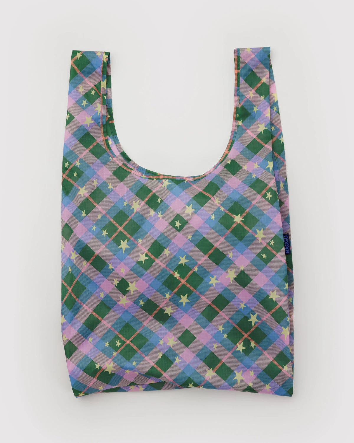 Standard Baggu Green Star Plaid