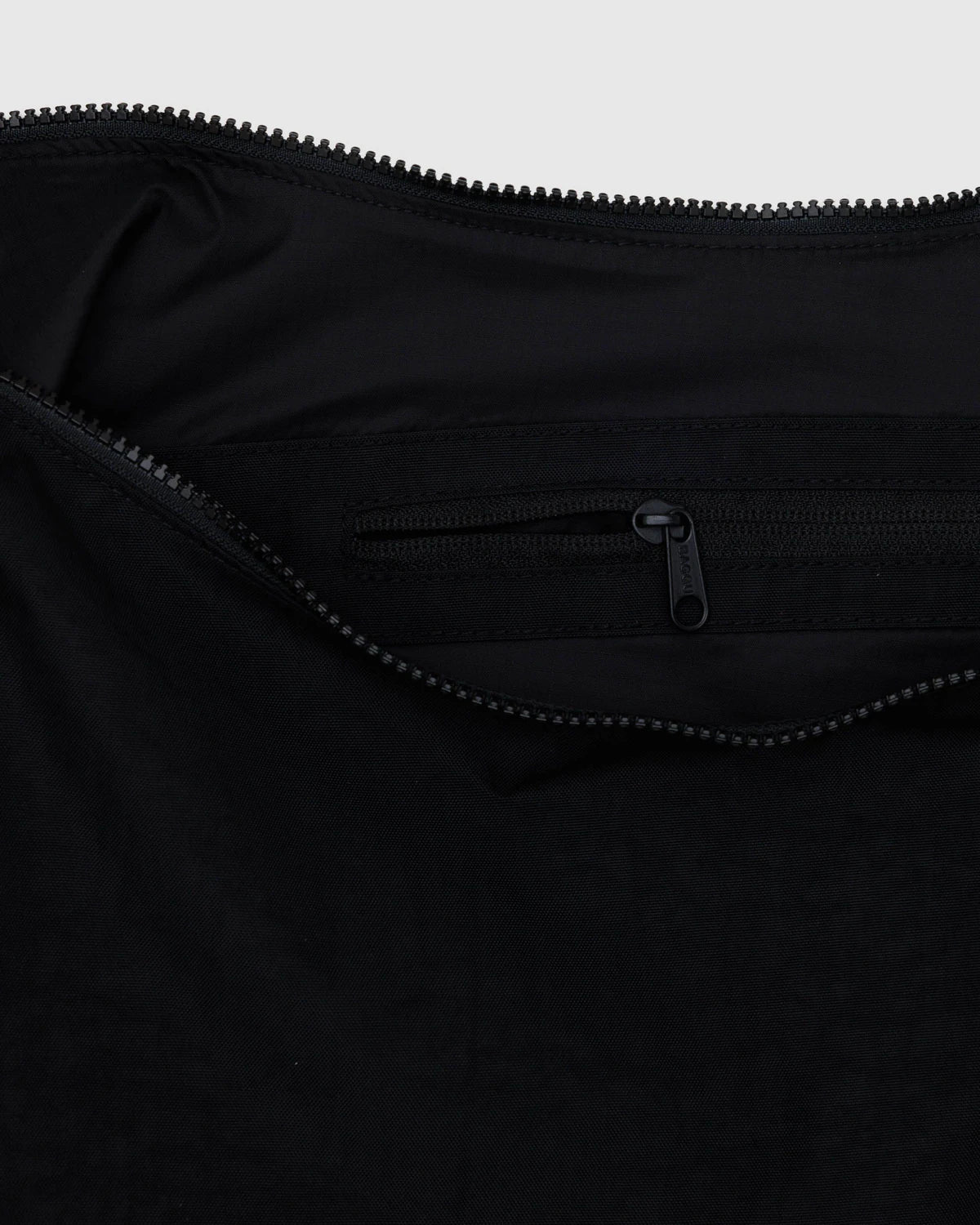 Large Nylon Crescent Bag Black