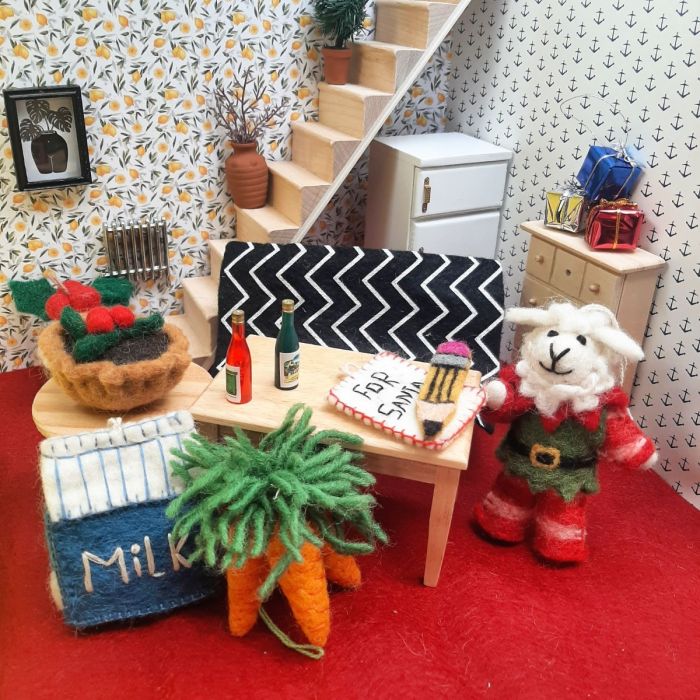 Handmade Felt Snack for Santa Hanging Decoration