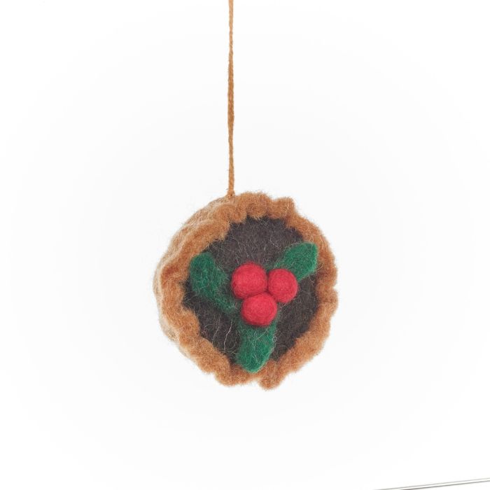 Décorations de Noël à suspendre en feutre faites à la main (lot de 4)