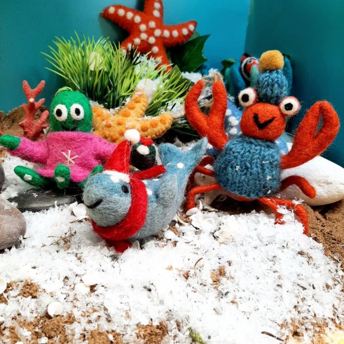 Handmade Felt Timmy Tentaclaus Hanging Christmas Octopus Decoration