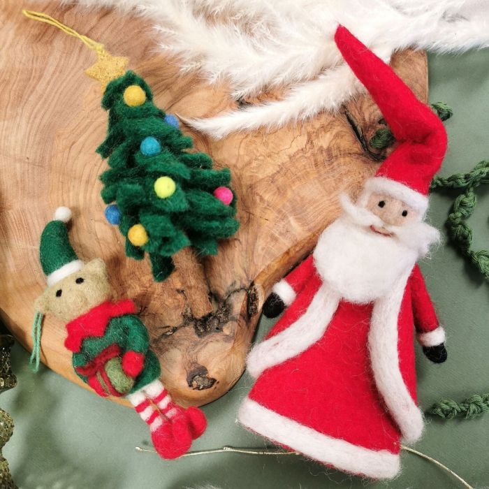 Handmade Felt Colourful Christmas Tree Hanging Decoration